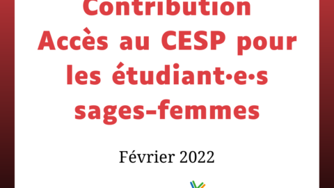 Contribution – Accès au CESP  pour les étudiant·e·s sages-femmes