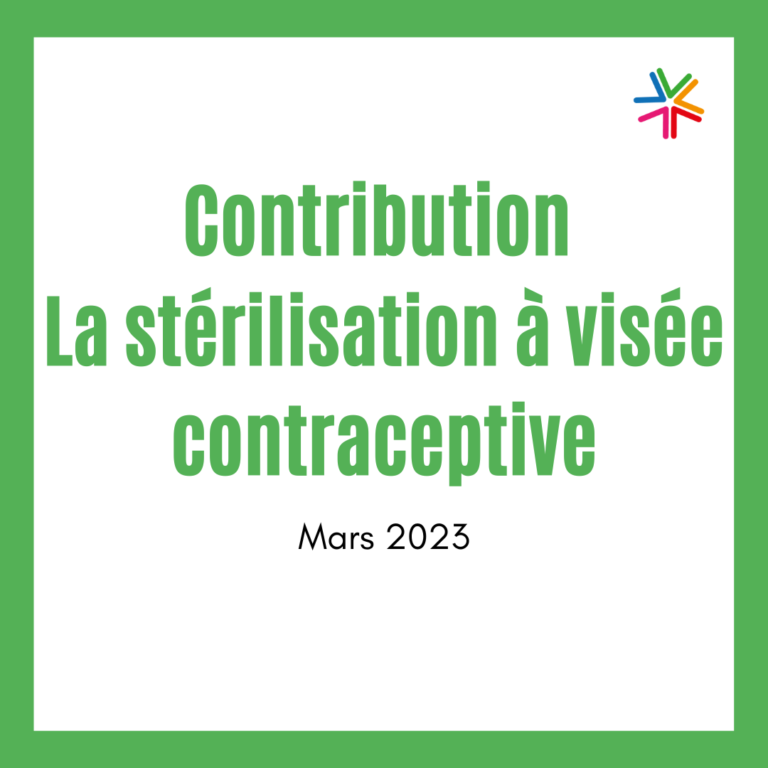 Contribution – La stérilisation à visée contraceptive