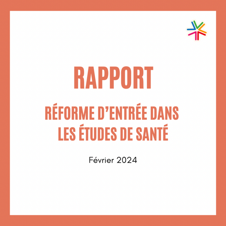 Rapport – Réforme d’entrée dans les études de santé